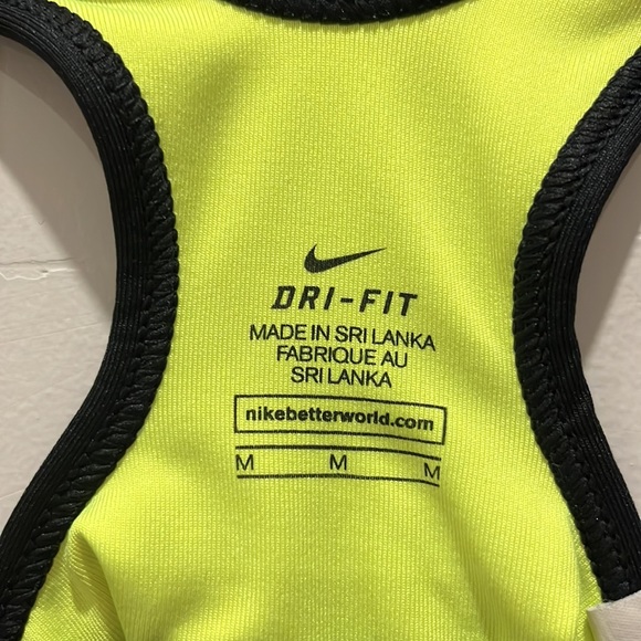 Nike-pro Sports Bra, Size M, Black and Neon Yellow, EWC - Picture 3 of 3